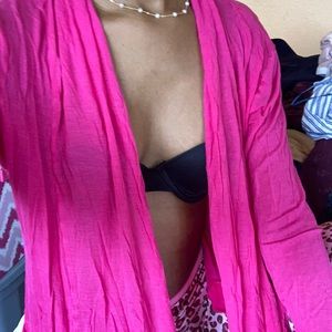 Sheer Hot Pink Cardigan